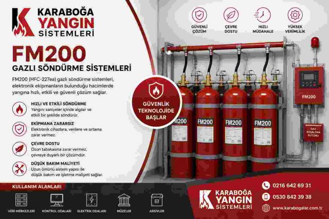 Pendik FM200 Gazlı Yangın Söndürme Sistemi Kurulumu | Karaboğa Mühendislik